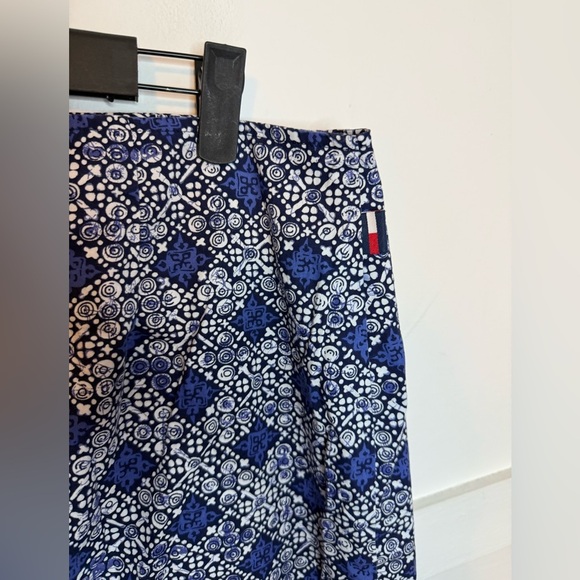 Tommy Hilfiger Vintage Blue Geo Pattern Cotton Sarong Wrap Skirt - Picture 5 of 5